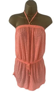 Primark Ocean Club Coral Peach Bandeau Shorts Romper Coverup Suit Size 14 Used - Picture 1 of 16