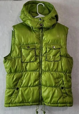 Chaleco acolchado Faded Glory para mujer talla grande (12-14) verde guisante dulce con capucha Foto 1 de 4