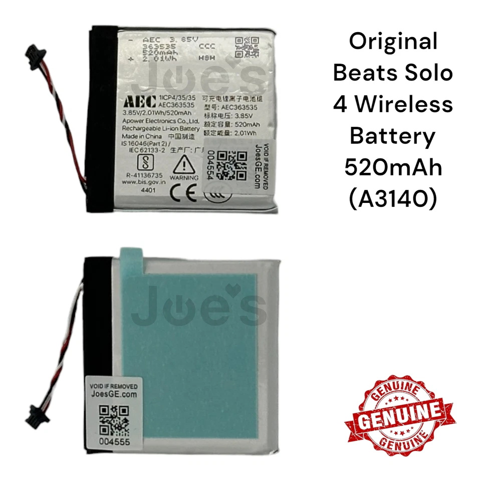 NEW OEM Genuine Beats Solo 4 Wireless Battery 520mAh AEC363535 Replacement Parts - Image 1 of 1