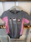 Baby Girl's Size 12 Month ESPN sports 'Play, Sleep, & Watch' pink gray bodysuit 