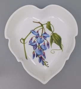 Aynsley Trinket Dish Bone China England Chelsea Pattern Floral Purple Iris - Picture 1 of 8