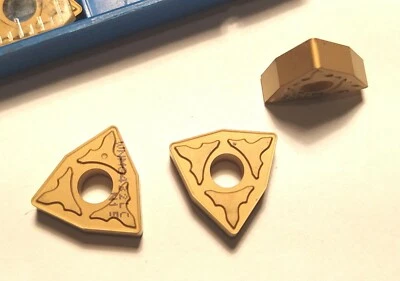 Paquete de 10 insertos de carburo de valenita WNMG 432-LC grado N15 WNMG432 recubierto de estaño Foto 1 de 3