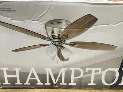 Hampton Bay Sidlow 52" LED Indoor Ceiling Fan Brushed Nickel Finish For Parts - Image 1 of 4