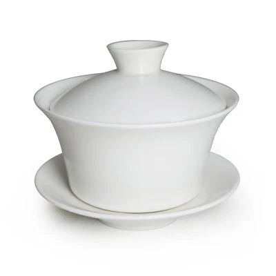 Traditional Gaiwan Tea Set with Lid & Saucer 200ml Classic Chinese Porcelain Cup - Image 1 of 4