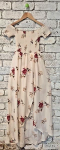 Morning Mist Women's Size 8 Floral Dress Hi-Lo Maxi Dress Off The Shoulder BNWT - Picture 1 of 8