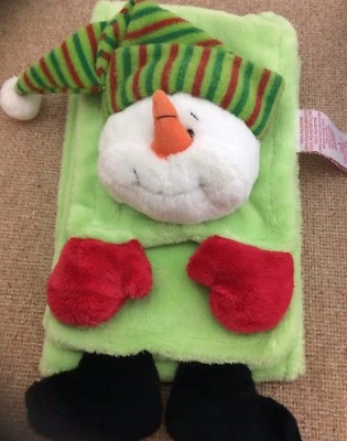 Ganz Cozy Cuties Plush Winter Kids' 45" Long Scarf Wrap: Green Snowman - Image 1 of 4