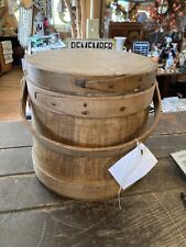 Antique primtiive wooden firken bucket