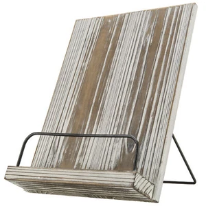 Soporte para libro de cocina de madera marrón y metal negro soporte para recetas, soporte para libro de cocina - Imagen 1 de 7