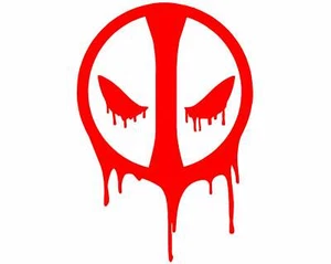 Vinyl Decal- Bloody Deadpool Logo (Pick Size & Color) Car Sticker - Picture 1 of 1