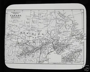 Glass Magic Lantern Slide MAP OF CANADA DOMINION OF NEWFOUNDLAND C1910 - Picture 1 of 2
