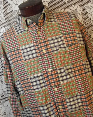 J CREW Mens Cotton Shirt Indian Cotton Madras Patchwork XL Tall Long Sleeve - Image 1 of 4