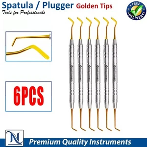 6pcs Dental Composite Filling Instruments Set - Spatula & Plugger Golden Tips - Picture 1 of 5