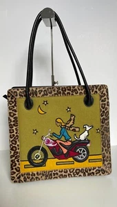Bolso de hombro vintage Nicole Miller con apliques de bicicleta - Imagen 1 de 6