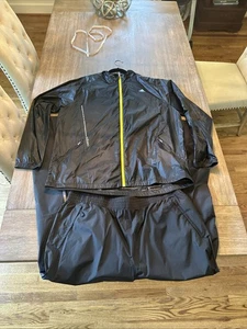Adidas Track Suit Mens Golf Rain Jacket XXL Jacket Pants XL Black Tennis - Picture 1 of 19