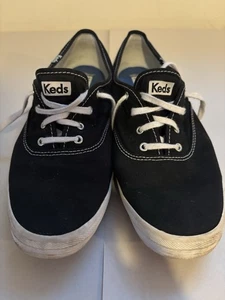 Keds Womens 9.5 Black Champion Ortholite Lace-Up Oxford Sneakers Low Top Shoes - Picture 1 of 7