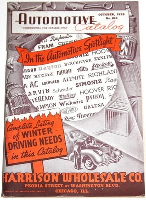 CATÁLOGO AUTOMOTRIZ #810 OCT. 1939 DE HARRISON WHOLESALE COMPANY., CHICAGO, IL Foto 1 de 4