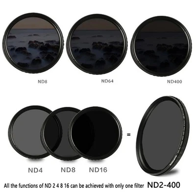 ND2-400 Variable Fader ND Filter Adjustable 49-82mm for Canon Nikon Sony - Image 1 of 4