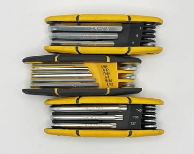 MulWark Folding Wrench Set Metric Standard SAE Key Tool 3 Pack Portable Hex - Image 1 of 3