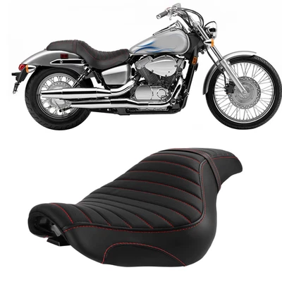 2007-14 For Honda Shadow Spirit VT750C2 Red Stitching Front Rear Seat Cushion - Image 1 of 4