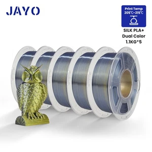 JAYO 5*1.1kg Dual-Color Black & Gold SILK PLA+  1.1kg 1.75mm 3D Printer Filament - Picture 1 of 10