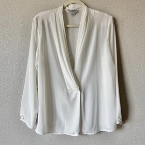 Vintage Alexandria Bluse Damen 14 Langarm Old Money Klassiker Karriere Büro - Bild 1 von 12