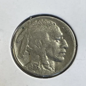 1936-S 5C Buffalo Nickel F5458 - Picture 1 of 3