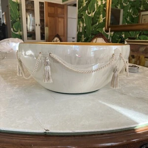 large ivory gold bowl tassels 19” EUC SALE - Picture 1 of 7