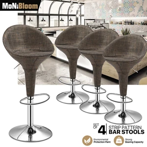 4 Pack Adjustable Swivel Wicker Bar Stool Modern Counter Height Dining Pub Chair - Picture 1 of 12
