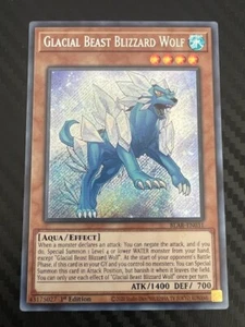 Yugioh Glacial Beast Blizzard Wolf BLAR-EN031 Secret Rare 1st Edition VLP - Picture 1 of 2