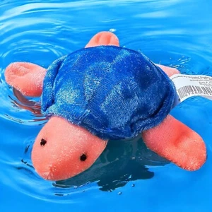 Mini juguete de peluche de tortuga marina azul rosa brillante 5 pulgadas - Imagen 1 de 7