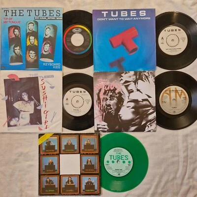 THE TUBES SINGLES X 5 WHITE PUNKS ON DOPE PRIME TIME SUSHI GIRL COLOUR VINYL ETC - Image 1 of 4