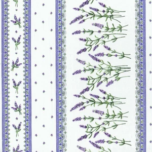 Textiles français L'ESPRIT DE PROVENCE Lavender Stripe fabric - Lavender & Green - Picture 1 of 5