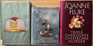 Lot of 3 Joanne Fluke: Coconut Layer ~Christmas Cupcake~ Chocolate Cheesecake~HC - Picture 1 of 2