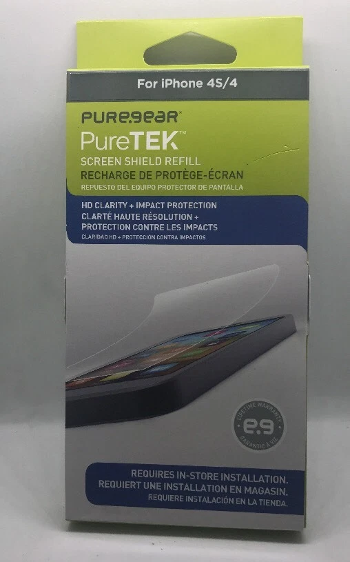 Apple iPhone 4/i4S PureGear PureTek Sistema Comercial Protector de Pantalla Película de Recarga Foto 1 de 3