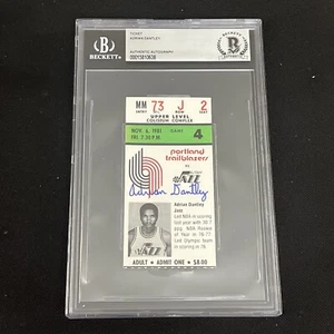 ADRIAN DANTLEY SIGNED AUTOGRAPHED 1981 UTAH JAZZ TICKET BECKETT BAS AUTHENTIC - Picture 1 of 2