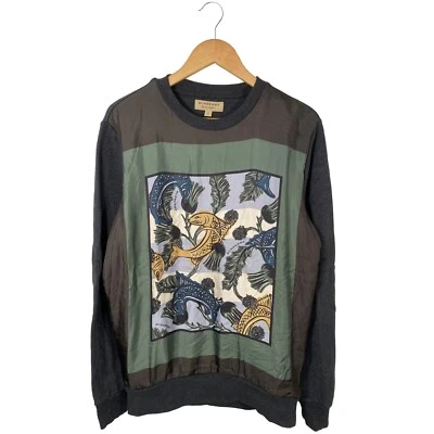 Burberry Black Printed Silk Fish Ornament Sweatshirt Size S - Image 1 of 4