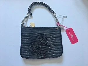 FORNARINA SCHWARZE Katrin kleine Handtasche mit Blumenmuster (doppel-/seitige Reißverschlüsse)  - Bild 1 von 7