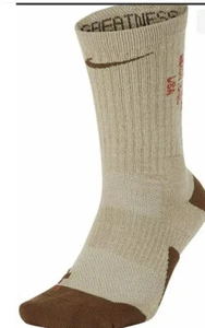 Nike LeBron James youth 3-5 Elite Crew Basketball Socks Long Live the King TAN - Picture 1 of 2