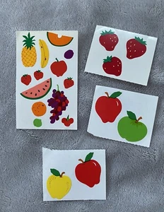 Mrs. Grossman's Vintage Fruit Sticker Sheet Lot Apples Strawberries Tropical - Picture 1 of 2