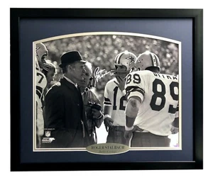 Roger Staubach Signed Cowboys Framed 16x20 Photo w/ Tom Landry JSA COA Dallas - Picture 1 of 6