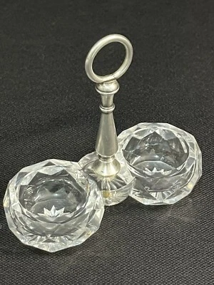 BACCARAT Ancien SALERON double En CRISTAL TAILLÉ - Photo 1/4
