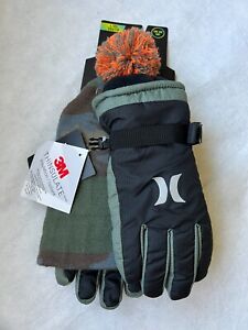 Hurley Beanie & Gloves 2 Piece Set Youth L /XL Black & Green