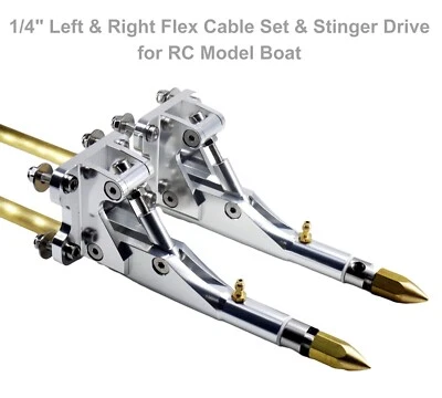1/4 Left & Right Flex Cable Set w/ Stinger Drive for Gas Nitro Electric RC Boat - Image 1 of 4