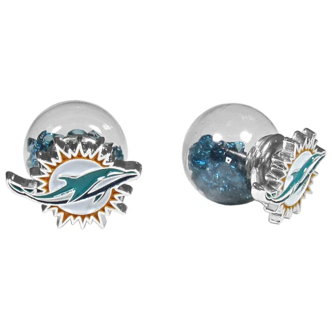 Miami Dolphins Front/Back Stud Earrings NFL Football Jewelry Cover