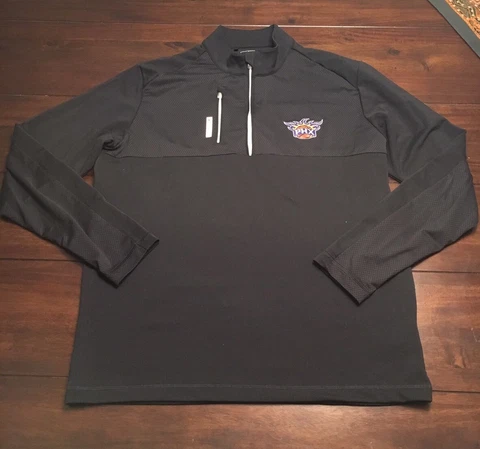 Adidas NBA Phoenix Suns Basketball Long Sleeve Climalite Black Sz Medium Sweater Cover