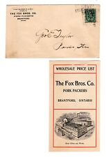 Canada ONT Ontario - Brantford 1904 Fox Brothers Pork Packing - Cover / List -