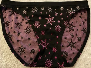 *Victoria's Secret. Bikini XS. Rosa negro. Copos de nieve. Nuevo con etiquetas - Imagen 1 de 6