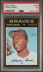 1971 Topps #400 Hank Aaron Atlanta Braves HOF PSA 3 VG 3183 - Picture 1 of 2