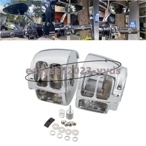 Chrome Handlebar Switch Button Housing Cover For Softail Dyna Sportster Touring - Bild 1 von 12
