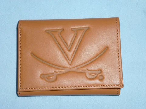 VIRGINIA CAVALIERS  Leather TriFold Wallet  NEW!  tan Cover